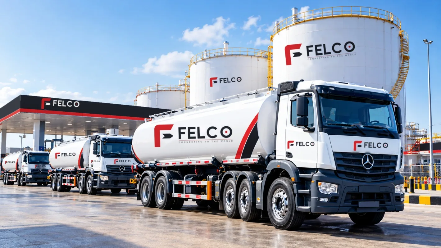 Felco fuel tankers at a fuel depot
